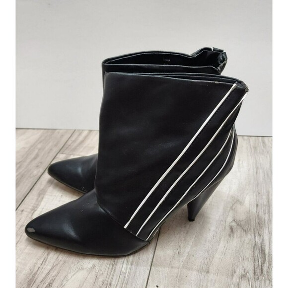 Beau & Ashe Tisha Black Bootie with White Piping Woman's Size 8 - Picture 4 of 9